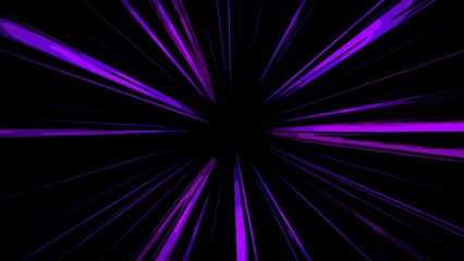 Poster - Animation with glowing lasers on black background. Motion. Colored rays rotate in circle on black background. Cyber rays glow and rotate in dark space