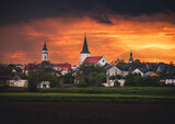 Fototapeta Niebo - church at sunset