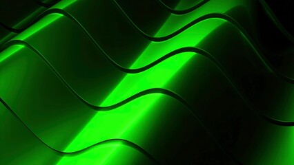 Poster - Wavy metal lines move in background. Design. Bands with metallic luster move in waves. Background animation with moving waves and metal bands