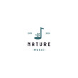 Nature music logo, growth music logo, music sheet combine with tree logo concept