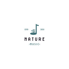 Wall Mural - Nature music logo, growth music logo, music sheet combine with tree logo concept