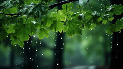 Wall Mural - Raining Shower Drop On Leaf Tree, Wallpaper Pictures, Background Hd 