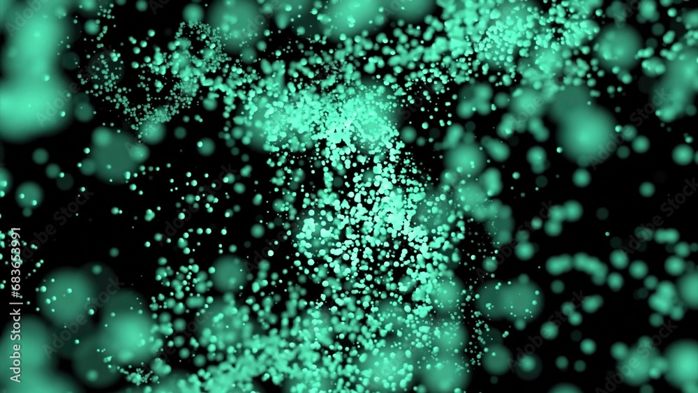 Vortex of particles in stream on black background. Design. Colored ...