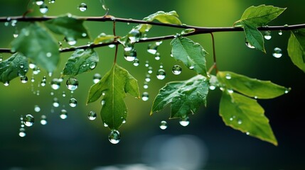 Wall Mural - Heavy Rain Green Tree Summer, Wallpaper Pictures, Background Hd 