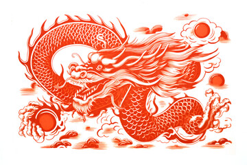 Wall Mural - Chinese new year dragon. Traditional oriental celebration design