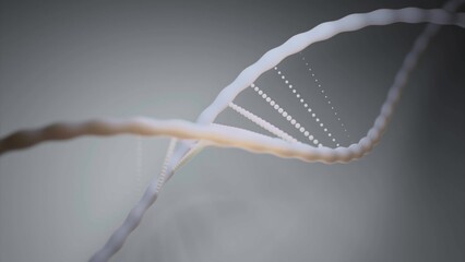 Poster - Moving dna helix in 3d. Design. Lines of spiral dna with emerging chains of connections. 3D animation of emerging connection between molting dna