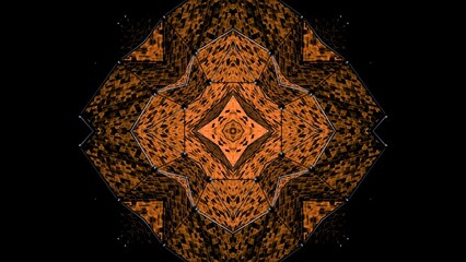 Poster - Psychedelic animation with hypnotic pattern of squares. Design. Kaleidoscopic animation of moving pattern with squares. Changing shapes of moving kaleidoscopic pattern