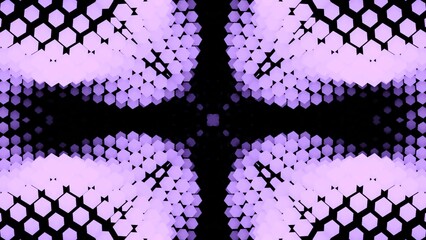 Poster - Abstract pattern of dots moving in waves. Design. Geometric points move in wave flows changing pattern. Kaleidoscopic style of changing pattern of geometric dots