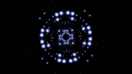 Aufkleber - Space cyber tunnel with glowing dots. Design. Cosmic pattern with glowing dots in tunnel. Tunnel with shimmering moving pattern of glowing dots in spaceship
