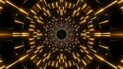 Poster - Flashing neon spaceship tunnel. Design. Bright flashing beams in moving cyber tunnel. Luminous rays are flashing in space of cosmic cyber tunnel