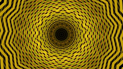 Poster - Moving hypnotic pattern of triangular lines. Design. Hypnotic pattern of zigzag lines. Zigzags in circular lines of pulsating hypnotic pattern