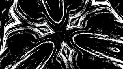Poster - Psychedelic animation with moving plasma pattern. Design. Mirror plasma pattern moves on black background. Moving pattern in liquid plasma pattern and point flow