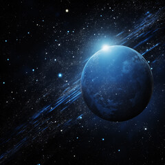 Wall Mural - Earth and light in space,created with Generative AI tecnology.