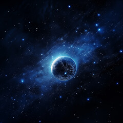 Wall Mural - Earth and light in space,created with Generative AI tecnology.