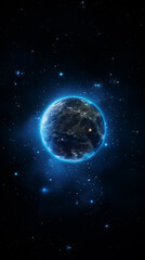 Wall Mural - Earth and light in space,created with Generative AI tecnology.
