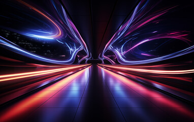 Leinwandbilder - Fantasy color abstract symmetrical graphics,created with Generative AI tecnology.