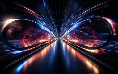Canvas Print - fantasy color elevator graphics,created with generative ai tecnology.,
