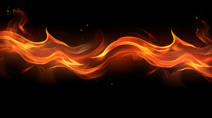 flame Border Isolated Transparent Background, AI Generative.