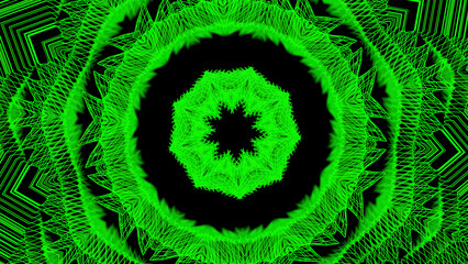 Poster - Kaleidoscope Imitation Background. Design. Dynamic pattern with star shapes and spreading rings.