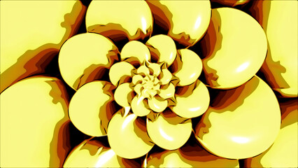 Poster - Abstract rotating blooming colorful flower with petals. Design. Endless optical illusion with floral background.