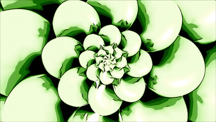 Poster - Abstract rotating blooming colorful flower with petals. Design. Endless optical illusion with floral background.