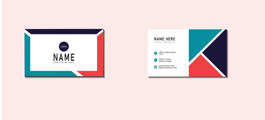 Wall Mural - creative simple colorful business card template design for finance with free