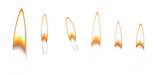candle flame set isolated on transparent background