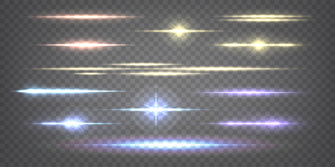 Wall Mural - light flares. neon shine, glow, speed sparkle rays, blue streak or beam, bright luminous splashes. b