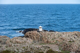 Fototapeta Nowy Jork - Molle, Sweden - May 3, 2022: The small western Lighthouse at Kullaberg Nature Reserve