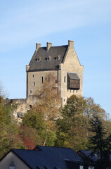 Wall Mural - Fels in Luxemburg mit Burg Larochette