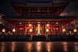 traditional chinese temple at night