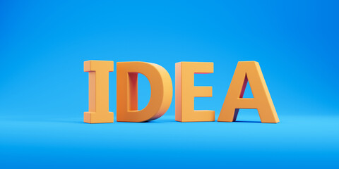 Poster - word idea on wide format blue background