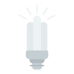 Poster - Fluorescent Light Bulb Flat Multicolor Icon