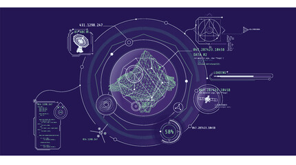 Futuristic HUD interface for planetary geological exploration.