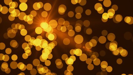 Wall Mural - Christmas illumination. Falling sparkling yellow lights. Abstract looped seamless animation.