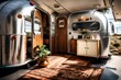 A retro airstream entryway with a vintage flair and travel vibes. 