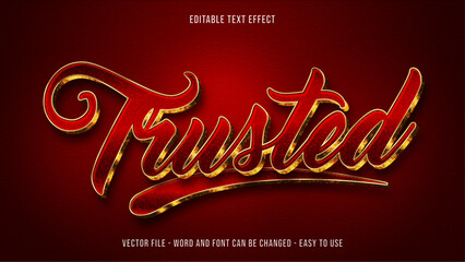 Poster - red and gold editable text effect, luxury text style