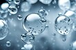 extreme Close-up of white transparent drops liquid bubbles molecules, png fie.  