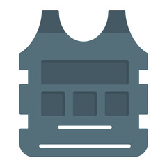 Wall Mural - Bulletproof Vest Flat Multicolor Icon