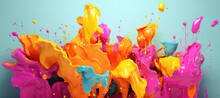 Colorful Watercolor Ink Splashes, Paint 22