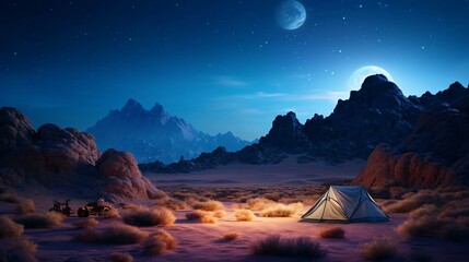 Canvas Print - a tent in a desert