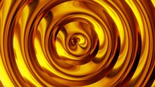 Gold Ripples, Circles Spreading On The Water, Hypnotizing  Liquid Metal Golden 4k Looped Animation, 3d Render Illustration.