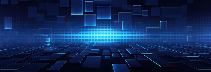 Poster - abstract technology geometrical background. ideal for neural network, cybersecurity, data stream, da