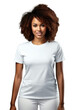 © Who is Danny - Confident woman with curly hair in stylish white outfit on transparent background. Fashion mockup. Generative AI
