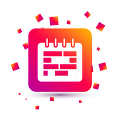 Poster - White Calendar icon isolated on white background. Event reminder symbol. Square color button. Vector
