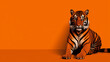 Design a background featuring bold and vibrant orange stripes, inspired by the pattern of a tiger.
