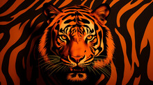 Design A Background Featuring Bold And Vibrant Orange Stripes, Inspired By The Pattern Of A Tiger.
