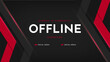 Offline twitch banner. Currently offline streaming background. Modern gaming stream overlay template. Vector illustration