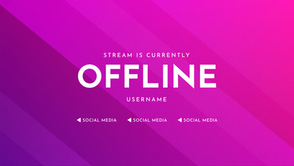 Wall Mural - modern stream offline background design. abstract futuristic gaming stream banner template. vector i