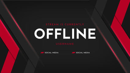 Wall Mural - offline twitch banner. currently offline streaming background. modern gaming stream overlay template
